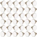 36 Pcs 4 Inch Wedding Tambourines Drum Wooden Natural Handheld Drums Metal Jingles Drums Musical Instruments Percussion for Adult Church Wedding Party Favor