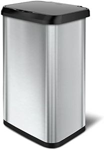 Glad Stainless Steel Trash Can with Clorox Odor Protection | Touchless Metal Kitchen Garbage Bin with Soft Close Lid and Waste Bag Roll Holder, 20 Gallon, Motion Sensor