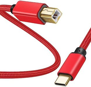 USB C Printer Cable: USB C to USB B Male Nylon Braided Scanner Cord Compatible with Type-C Devices/Laptops (0.3M)