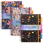 Pukka Pad Bloom B5 Hardcover Project Book - Bloom– 25.4 x 18 cm – Pack of 3 Assorted Floral Designs