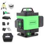 TOMAHAWK® BMT-1666 16 Lines Green Laser Level Pro, 4x360° 4D Green Cross Line Professional Laser for Construction, Two 360° Vertical/Horizontal Level Pulse Mode
