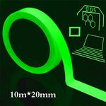 hicloud Glow in The Dark Self-Adhesive Tape,10m x 20mm Green Light Waterproof Luminous Tape Stickers Warning Tape Wall Decorative Stage Supplies,Removable,Durable,Wearable,Stable, Safety