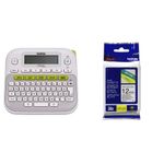 Brother PTD210 Electronic Desktop Label Maker and 12mm Tape