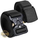 EIOKBECY Tactical Belt, Military Belt Nylon Men's Canvas Work Belt with Heavy Duty Quick Release Metal Buckle for Outdoor Sports and Daily Casual Using (2 Pack)