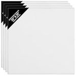 Belle Vous 4 Pack Blank Canvas- 50 x 50cm (20 x 20 inches) - Pre Stretched Canvas Panel Boards - Suitable for Acrylic and Oil Painting Also for Sketching and Drawing