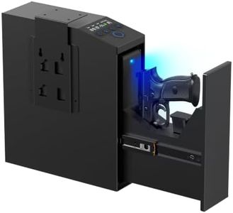 Biometric Gun Safe for Handgun Quick Slider Bedside Pistol Safe Nightstand