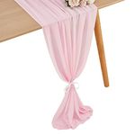 Pink Chiffon Table Runner 27x120 Inch Sheer Table Runner Overlay Wedding Decorations Rectangular Tablecloth Holiday Elegant Wedding Table Decoration-1 Piece