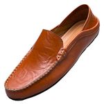 Unitysow Loafers Mens Premium Leather Penny Shoes Fashion Slip On Driving Shoes Casual Flat Moccasin,Brown,9 UK