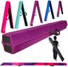 Marfula 8 FT / 9 FT Folding Balance Beam Gymnastics Floor Beam - Extra Firm - Suede Cover - Anti Slip Bottom with Carry Bag For Kids/Adults Home Use