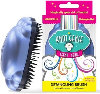 Knot Genie Teeny Detangling Hair Brush for Kids (Blue Skies) | Perfect Detangling Brush for Curly Hair, Gently Separate Tangles, Leaves Hair Smooth and Shiny | The Pain Free Knot Detangler