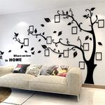 Tree Wall Stickers 3D DIY Tree Wall Decal Art Murals Large Family Photo Frames Tree Decoration for Living Room Bedroom Restaurant Home Decor