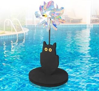 YIBOBO Floating Reflective Pinwheels for Pool, Owl Shape to Scare Birds Away, Keep Birds Ducks Pigeons Away from Your Pool, Boat, Pool Decoration (2)