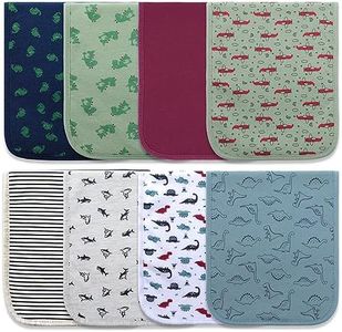 Hakochia Burp Cloths for Baby Boy & Girl Organic Cotton Large Unisex Burp Clothes Extra Absorbent Soft Neutral Burping Rags Spit Up Cloth Sets for Newborns 8 Pack (D)