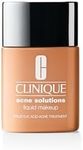 Clinique Acne Solutions Liquid Foundation Makeup With Salicylic Acid For Dry Combination to Oily Skin Types | Medium Coverage, Natural Matte Finish, Neutral