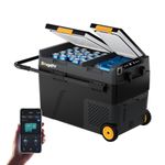 BougeRV 12 Volt Car Refrigerator, CRD2 V2.0 52 Quart Portable Fridge Freezer, -4℉ to 68℉ Dual Zone Compressor Electric Cooler 12/24V DC, 110~240V AC for Overlanding, Camping, RV, Truck(2026 Version)