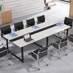 TEKAVO Engineered Wood Large Office Table|Conference Table|Meeting Table For 12 People|Executive Table For Office|Large Computer Table Desk|365 Cm Long X 120 Cm Wide|(12 Ft X 4 Ft(White.))/ Diy