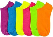 Generic 6 Pairs Women Ankle Sports Socks Neon Colorful No Show Low Cut US 9 11 Fashion