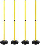 ASENVER Soccer Agility Poles Set Detachable Sports Trainning Speed Pole Slalom Poles with Rubber Base Sport Traning Equipment (4.9 FT, Pack of 4)