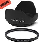 67mm Digital Tulip Flower Lens Hood and 67mm UV Filter for Nikon CoolPix P900 Digital Camera