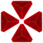 SPARKMOTO 4pcs Trailer Reflectors, Emark approved red reflectors for vehicles,Reflectors for Gate Posts, Cycle Carriers reflectors,Triangle Self Adhesive Reflectors,stick on red Triangle reflectors