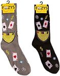 Foozys Blackjack Men’s Themed Novelty Crew Socks | 2 Pairs Included in Two Colors