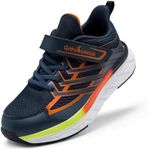 OrthoComfoot Boys Girls Kids Arch Support Walking Shoes: Supportive Orthopedic Plantar Fasciitis High Arch Tennis Travel Sneakers, Athletic Sport Flat Feet Neuropathy Sport Shoes Dark Blue Big Kid 5