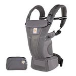 Ergobaby Omni Breeze Newborn to Toddler Carrier with 4 Carry Positions Breathable Mesh Baby Carrier with Lumbar Back Support & Airflow, Ergonomically Designed, 3-20 Kgs, Graphite Grey (0-4 Years)