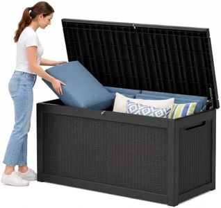 350 Gallon Extra Large Outdoor Storage Box，Resin Waterproof Deck Box，Black