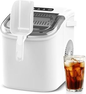 Advwin Ice Maker Countertop, Portable Ice Maker Machine with Handle, Self-Cleaning Ice Makers, 12KG/24H, with ice Scoop and Basket, for Home/Office/Kitchen, White
