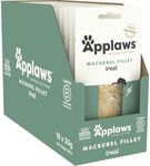 Applaws Whole Mackerel Loin - Natural cat food treat, complementary pet food for adult cats, 30 g, pack of 18