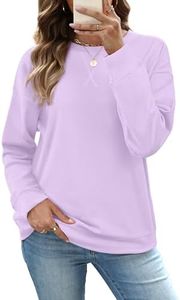 RUMIA Sweatshirt for Women Fall Fashion Clothes Crewneck Fall Outfits Tops for Women 2025 Pullover Long Sleeve T Shirts Dusty Purple XL