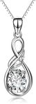 AmDxD Women's 925 Silver Necklace Infinity Sign with Small Cubic Zirconia Stones Jewellery Women's Gifts for Women, Cubic Zirconia