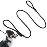 Multifunctional Figure 8 Padded Head Halter Walking Training Leather Stopper Slip Lead Dog Rope Leash Muzzle (Black)