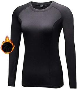 Sillictor Thermal Base Layer Womens Wicking Ski Base Layers with Thumb Hole Long Sleeve Running Top for Sports Gym Hiking Cycling Women Compression Tops High Wicking Breathable Warm 5021 Black M