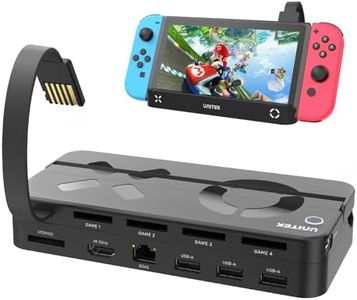 Unitek Switch Dock Station, Game Card Reader with 4K HDMI/USB 3.0/USB-C Charging Ports, Portable Nintendo Switch Docking Replacement, 4 Card Slots