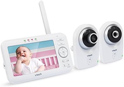 VTech VM351-2 5 Digital Video Baby Monitor with 2 Cameras Wide-Angle Lens and Standard Lens Silver and White