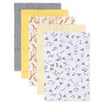 TuddyBuddy Baby Burp Cloth Towel Napkins for Baby Large 17x12 Inches, Fine Double Layer 100% Cotton (5 Pcs Burp Towels, Giraffe AOP)