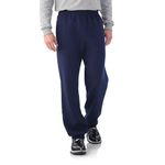 Fruit of the Loom Mens Fleece Elastic Bottom Sweatpants, Navy, Large US