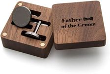 MUUJEE Cufflinks with Engraved Wood