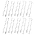 Prasacco 10 Pieces Mini Serving Tongs 6.3'' Plastic Buffet Serving Tongs Clear Sugar Ice Tongs for Tea Coffee Small Kitchen Cooking Tongs for Food Salad Sweets Party Appetizers Desserts