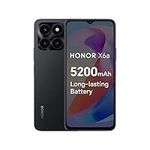 HONOR X6a Mobile Phone Unlocked, 6.5-Inch 90Hz Fullview Display, 4GB+128GB, 5200 mAh Long-lasting Battery, 50MP Triple Camera, Android 13(2 Year Warranty), Midnight Black