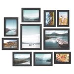 SONGMICS Collage Picture Frames, Set of 10 Photo Frames, Collage Frames, Clear Glass Front, Ink Black URPF10B