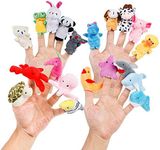 20pcs Different Cartoon Animal Finger Puppets Soft Velvet Dolls Props Toys