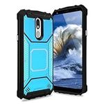 TJS Phone Case Compatible with LG Stylo 5/Stylo 5 Plus/Stylo 5V/Stylo 5X /Stylo 4/Stylo 4 Plus/Q Stylus Plus, Aluminum Magnetic Support Protective Cover (Blue)