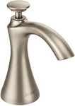 Moen Deck Mounted Kitchen Soap Dispenser with Above The Sink Refillable Bottle, Polished Nickel