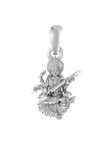 Akshat Sapphire Sterling Silver (92.5% purity) Goddess Maa Saraswati Pendant for Men & Women Pure Silver Lorddess Maa Saraswati Locket for Good Health & Wealth (21MM)