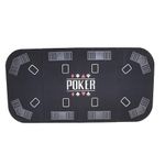 POK3R STUFF INDIA 4 Fold Poker Table Top with Carrying Case - Chip and Glass Holder, Foldable, Portable for Casino (Black)