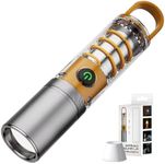 ZCOINS LED Flashlight Rechargeable, Zoomable Bright High Power Flashlight, Waterproof 5 Modes Camping Lantern for Outdoor Walking, Camping, Emergency