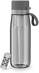 Philips GoZero Everyday Filtered Water Bottle with Philips Everyday Water Filter, BPA-Free Tritan Plastic, Purify Tap Water Into Healthy Drinking Tasting Water, 22 oz, Grey