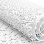 AQUALONA Bath Mat, Anti-Mould Non-Slip Bathtub Mat – Textured Bristle Surface, Suction Cups – Comfort, White 65 x 35cm